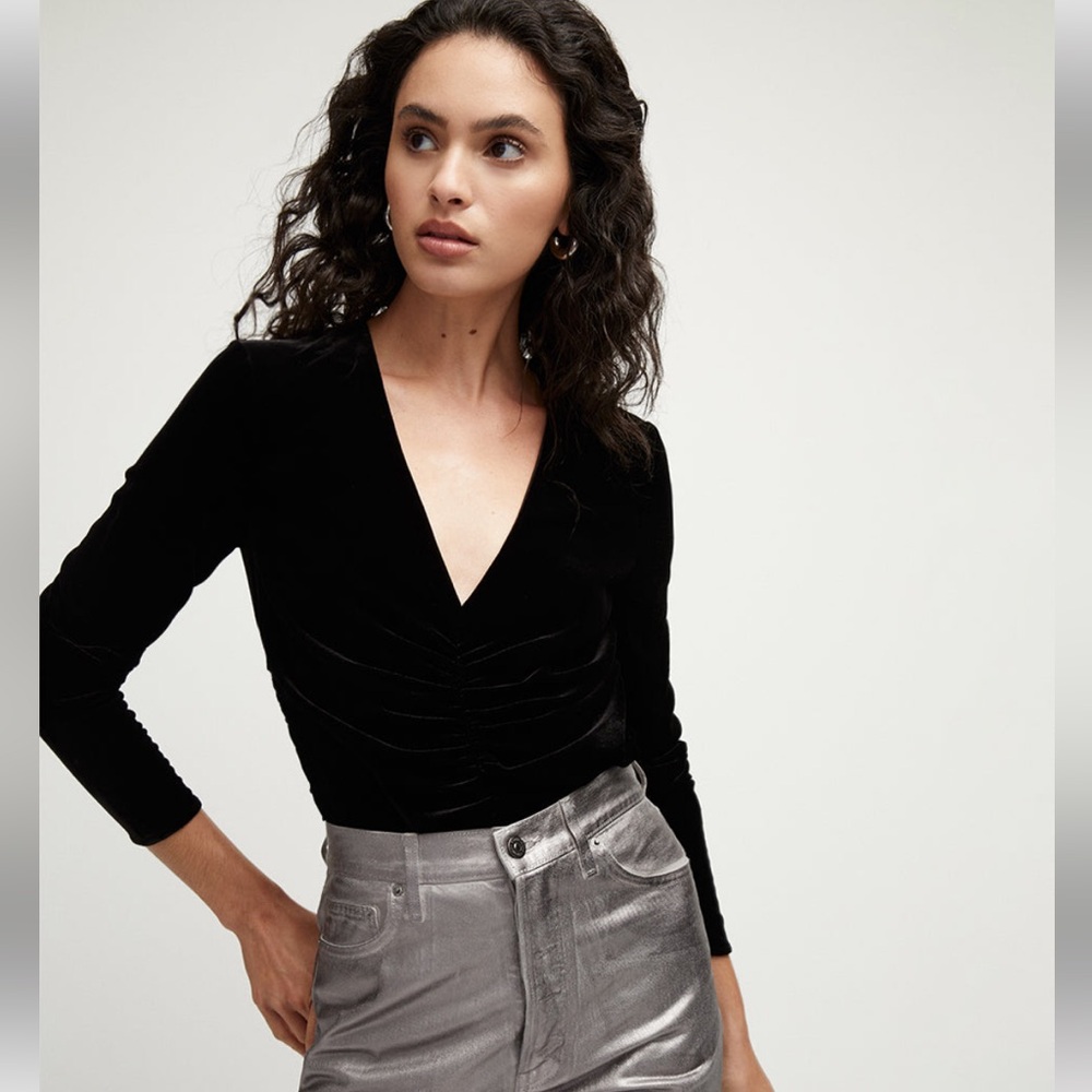 Veronica Beard Pelona Black Velvet Top